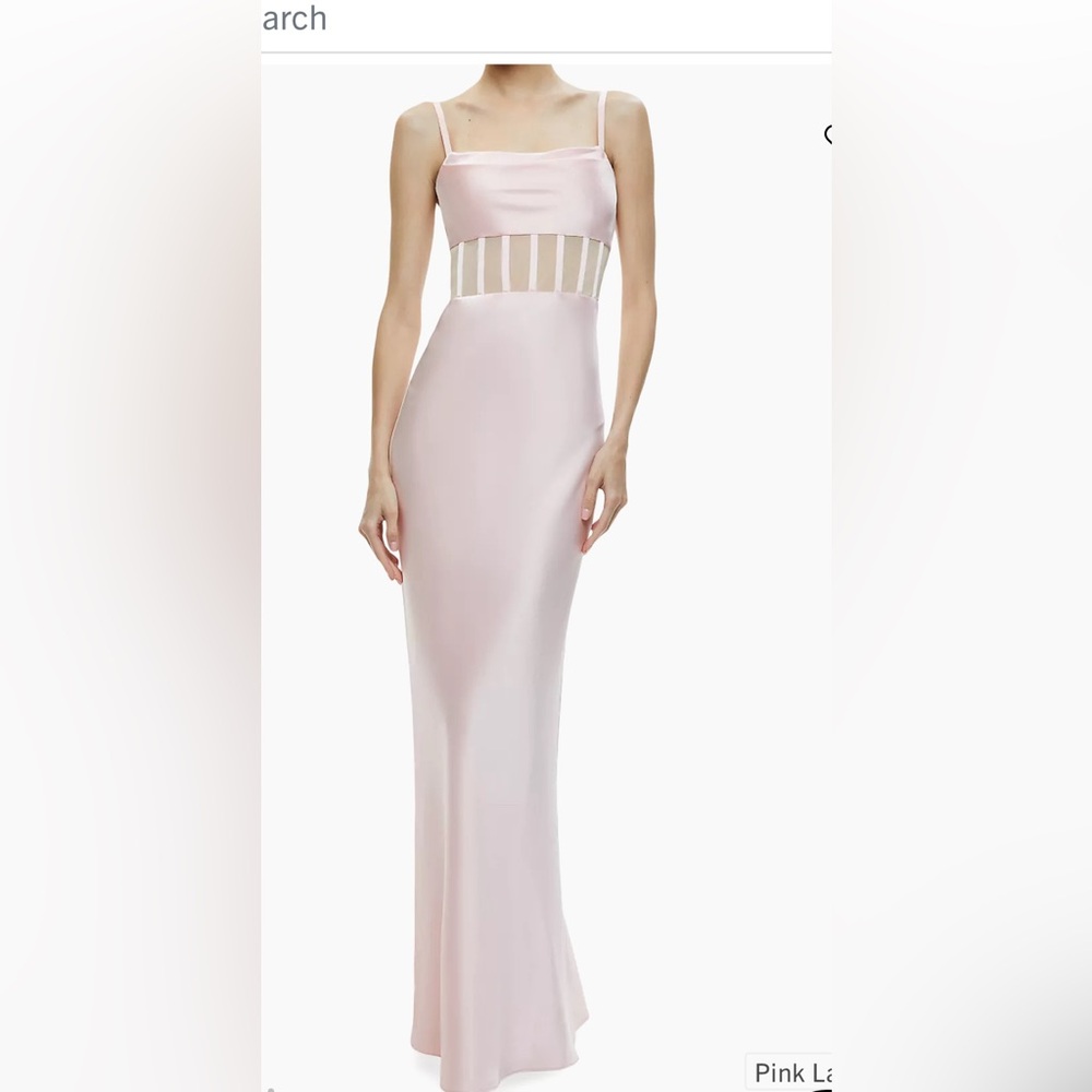 Alice + Olivia pink Valentina Satin Corset Column Gown NWT size 6